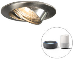 QAZQA Okos süllyesztett spotlámpa acél WiFi GU10 dönthető - Edu (104662)