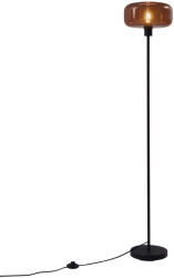 QAZQA Retro állólámpa fekete bronzüveggel - Bizle (109005)