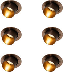 QAZQA 6 darabos modern süllyesztett spotlámpa szett sötét bronz kerek dönthető - Installa (109850)