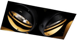 QAZQA Beépített spotlámpa fekete GU10 AR111 keret nélküli 2-lámpás - Oneon (102813)