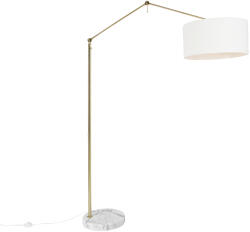 QAZQA Modern állólámpa arany színű, fehér árnyékolóval, 50 cm állítható - Editor (106499)
