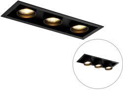 QAZQA Modern beépíthető spotlámpa fekete állítható 3-lámpás - Roof (102842)