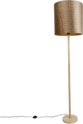 QAZQA Fa állólámpa bársony búrával, krokodil mintával, 40 cm - Mels (109191)