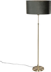 QAZQA Állólámpa arany ovális bársony lámpabúrával, zöld, 50 cm - Parte (109125)