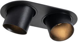 QAZQA Beépíthető spotlámpa fekete GU10 50 mm 2-fényes - Installa (108317)