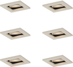 QAZQA 6 darabos modern, bézs színű, süllyesztett spotlámpa készlet GU10 50mm-es, forgatható és dönthető - Qure (109890)