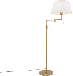 QAZQA Bronz állólámpa fehér búrával és állítható karral - Ladas Deluxe (102376)