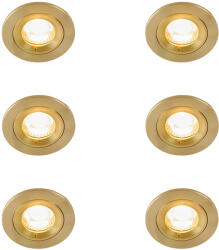 QAZQA 6 darabos modern, süllyesztett, arany színű, kerek, IP44-es spotlámpa szett - Xena (109909)