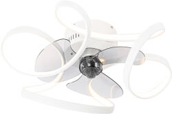 QAZQA Mennyezeti ventilátor fehér 55 cm LED-del, dimmelhető, távirányítóval - Mandy (105358)