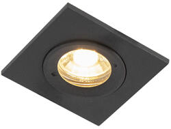 QAZQA Okos süllyesztett spotlámpa fekete szögletes IP44, Wifi GU10-zel - Xena (104620)