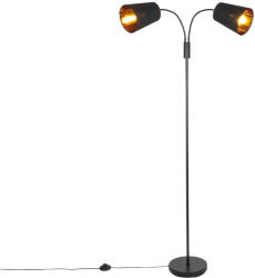 QAZQA Okos állólámpa fekete, 2 db Wifi P45 izzóval - Carmen (107368)