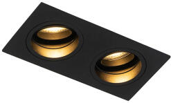 QAZQA Okos süllyesztett spotlámpa fekete téglalap alakú állítható 2 WiFi GU10-zel - Chuck (104714)