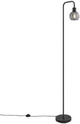 QAZQA Art Deco állólámpa fekete füstüveggel - Vidro (106596)