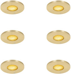 QAZQA 6 darabos modern, arany színű, süllyesztett fürdőszobai spotlámpa készlet IP54 - Shed Honey (109902)