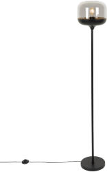 QAZQA Design állólámpa fekete arannyal és füstüveggel - Kyan (106402)