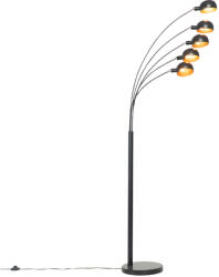 QAZQA Design állólámpa fekete arannyal 5-lámpás - Sixties Marmo (104440)