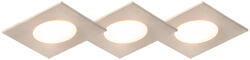 QAZQA 3 db négyzet alakú acél beépített spotlámpa LED-del IP65 - Simply (97439)