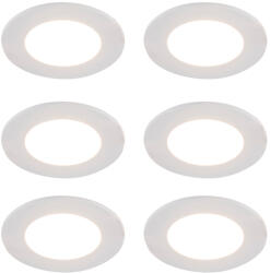 QAZQA 6 db fehér beépíthető spotlámpa szett Dim to Warm LED-del 7W IP65 - Blanca (109339)