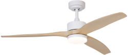 QAZQA Fehér mennyezeti ventilátor fa mintázattal, 132 cm, LED-del, dimmelhető, távirányítóval - Joly (109374)