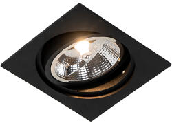 QAZQA Négyzet alakú süllyesztett spotlámpa fekete állítható - Chuck 111 (102854)