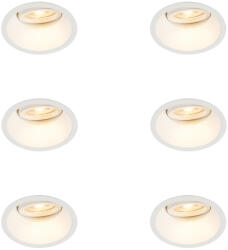 QAZQA 6 db Süllyesztett spotlámpa fehér forgatható és dönthető - Ötvözet (109789)