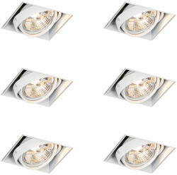 QAZQA 6 darabos süllyesztett spotlámpa szett fehér GU10 AR70 keret nélküli - Oneon (109884)