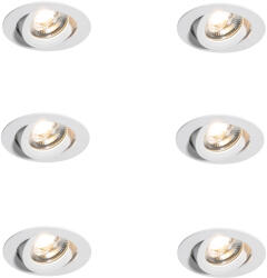 QAZQA Set van 6 moderne inbouwspots wit 8, 2cm incl. LED IP54 ultra slim - Pupil (109604)