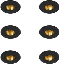 QAZQA 6 darabos modern, fekete, süllyesztett fürdőszobai spotlámpa szett IP54 - Shed Honey (109901)