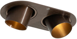 QAZQA Kerek beépíthető spotlámpa sötét bronz GU10 35 mm dönthető 2 fényű - Installa (108279)