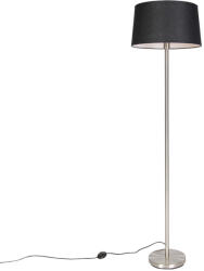 QAZQA Modern állólámpa acélból fekete búrával 45 cm - Simplo (102178)