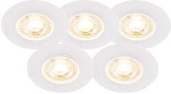 QAZQA 5 db-os beépített spotlámpa szett fehér 3 fokozatú dimmerrel - Ulo (102439)