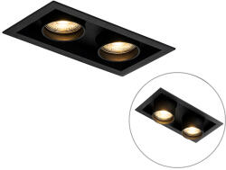 QAZQA Modern beépíthető spotlámpa fekete állítható 2-lámpás - Roof (102841)