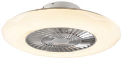 QAZQA Ezüst színű mennyezeti ventilátor csillag effektussal 59cm LED-del, fényerőszabályzóval és távirányítóval - Clima (102128)