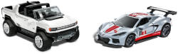 Mattel Hot Wheels - Set 2 masinute Pull Back GMC Hummer EV si Corvette C8R (HPR94)