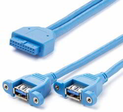 StarTech - 2 portos, panelre szerelhető USB 3.0 (5 Gbps) kábel - USB3SPNLAFHD (USB3SPNLAFHD)