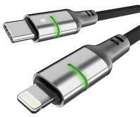 AVAX CB636 STEELY LED 27W USB-C-Lightning gyorstöltő kábel, 2m (AVAX_CB636)