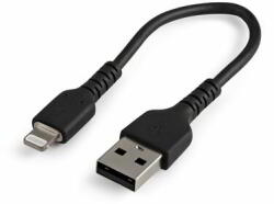 StarTech - 15 cm-es strapabíró fekete USB-A - Lightning kábel - RUSBLTMM15CMB (RUSBLTMM15CMB)