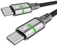 AVAX CB634 STEELY LED 60W USB-C gyorstöltő kábel, fonott, 3m (AVAX_CB634)