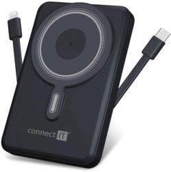 Connect IT Powerbank TravelCharge, MagSafe, 10000mAh, USB-C, Lightning, Szürke (CPB-1010-SG)
