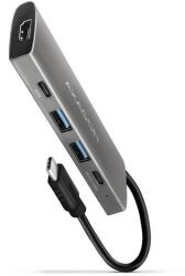 AXAGON HMC-5G21, USB 10Gb/s hub, 2x USB-A, 2x USB-C, HDMI 4k/30, PD 60W, USB-C kábel 13cm (HMC-5G21)