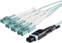 StarTech - 10 m (30 láb) MTP(F)/PC - 4x LC/PC duplex breakout OM3 multimódusú optikai kábel - MPO8LCPL10M (MPO8LCPL10M)