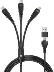 CONNECT IT töltőkábel Wirez 6in1, USB-C/USB, Lightning 2x USB-C, 1.25m, fekete (CCA-2320-BK)