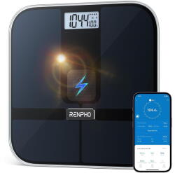 RENPHO Cantar SMART Digital RENPHO R-A020 , Body Composition, Alimentare Solara, Greutate, Grasime Corporala, Muschi, Oase, Bluetooth, Apple Health, Fitbit, Samsung Health (R-A020) Cantar baie