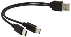 PremiumCord Töltőkábel USB 2.0, 2xUSB-C USB-re, 15cm, fekete (ku2y04)