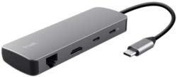 Trust dokkolóállomás DALYX USB-C, 8in1, HDMI, RJ45, 2xUSB-C, 2xUSB-A, microSD/SD kártya, szürke színben (25672)