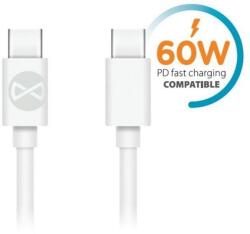 Forever USB-C/USB-C adatkábel 1m 3A fehér (GSM106366)