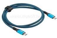 Lanberg USB-C (M/M) 4.0 kábel 0.5 m, 240W 8K 60 Hz, (fekete-kék) (CA-CMCM-44CU-0005-BK) (CA-CMCM-44CU-0005-BK)
