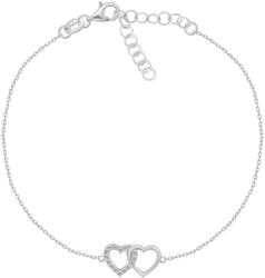 Brilio Silver Gyengéd ezüst karkötő Összekapcsolt szívek BRC115W