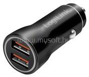 LogiLink USB autós töltő, 2x USB-A, 10, 5 W (fekete) (LOGILINK_PA0285) (LOGILINK_PA0285)