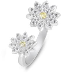 Brilio Silver Csillogó nyitott bicolor gyűrű Virág RI124W 50 mm